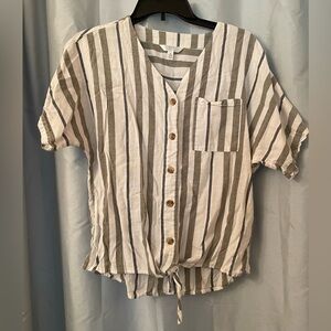 Time and Tru Striped Button Down Shirt Size Small